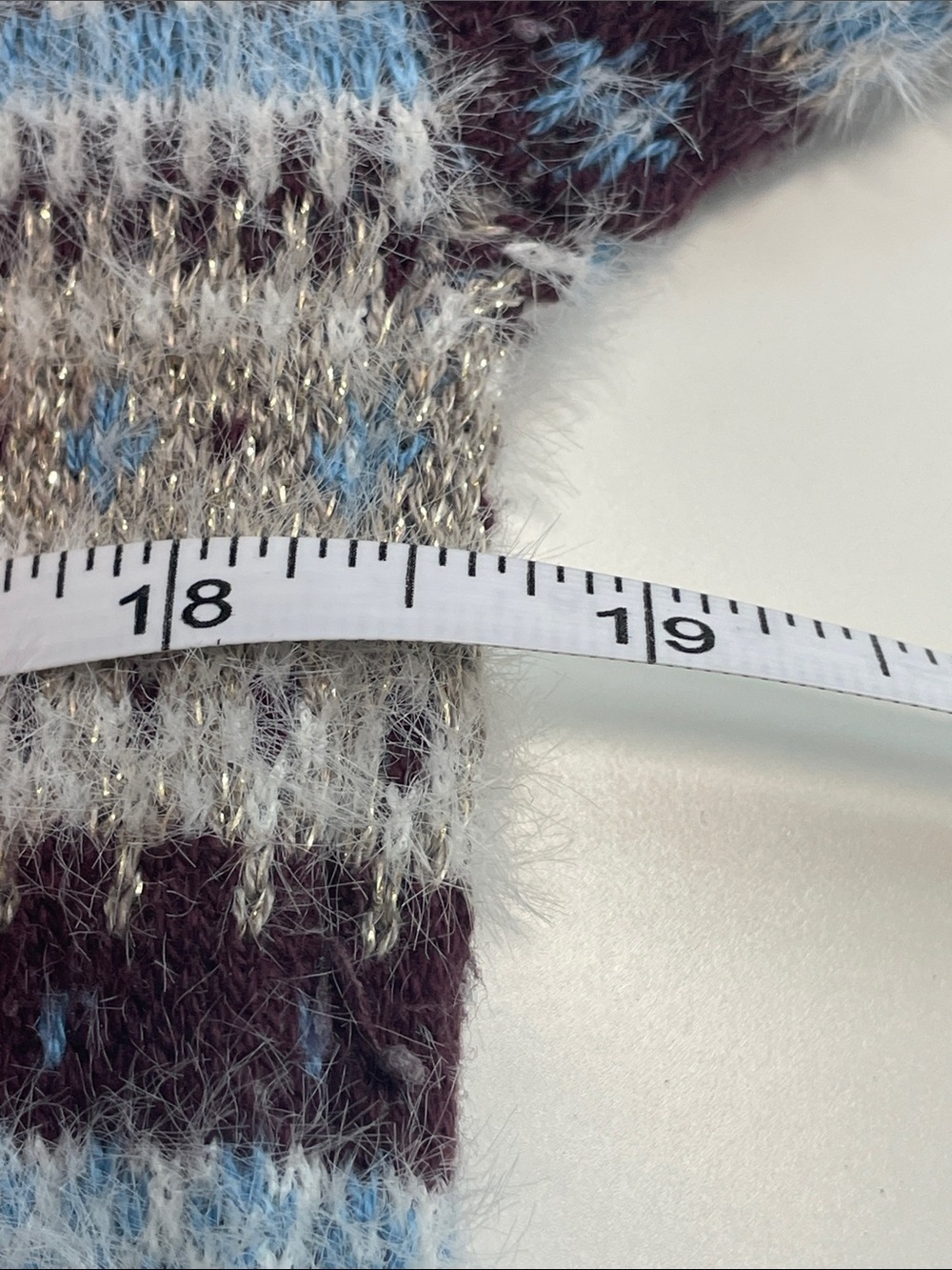 Ann Taylor Light Blue and Burgundy Knit Turtleneck Sweater - Picture 4 of 5